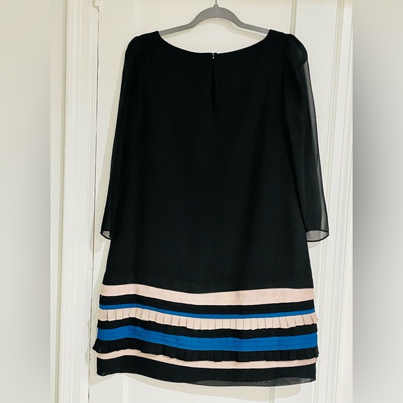 Monsoon Black Embroidered Above Knee Dress Sheer Sleeves Size 10 - Picture 2 of 13